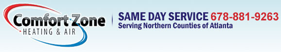 Comfort Zone Heating and Air.  Smyrna's best AC Repair service and home to the $25 Service call.  Call 678-881-9263 Today